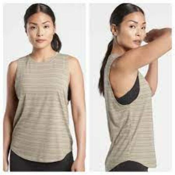 Athleta Cloudlight Striped Muscle Tank Size 1X NWT - Picture 1 of 5